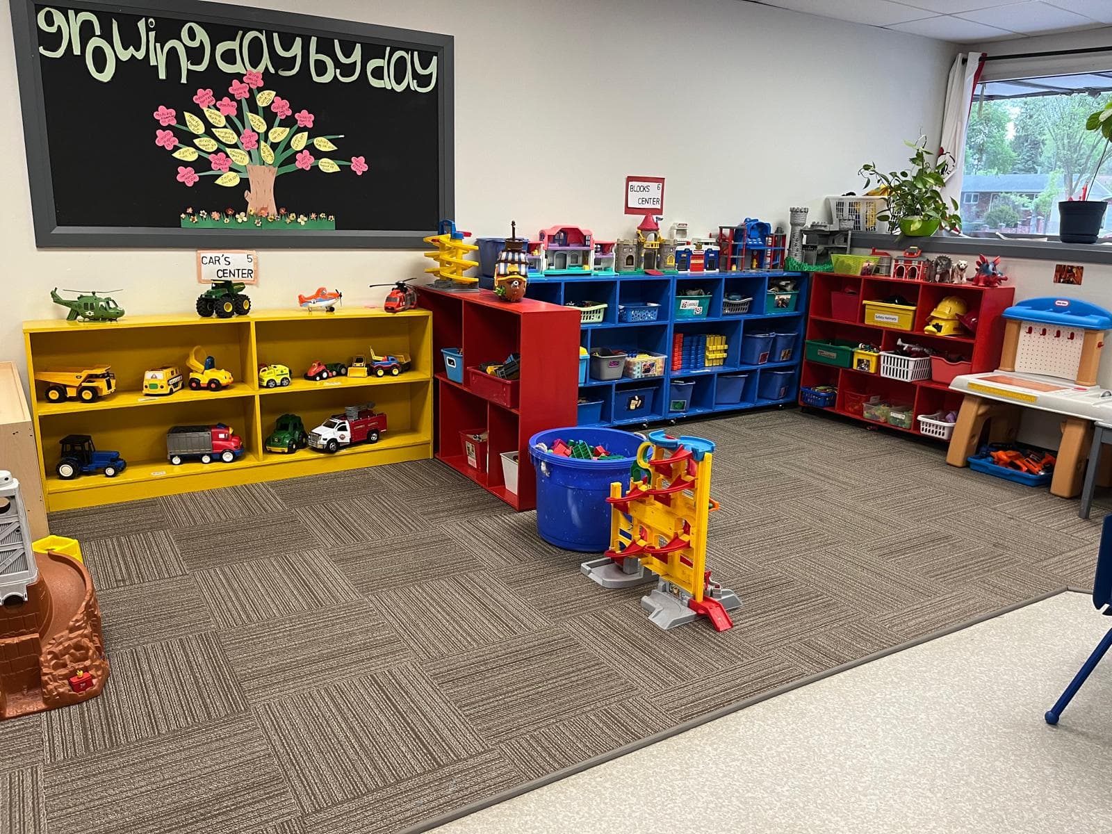 Playroom with toys and learning centers